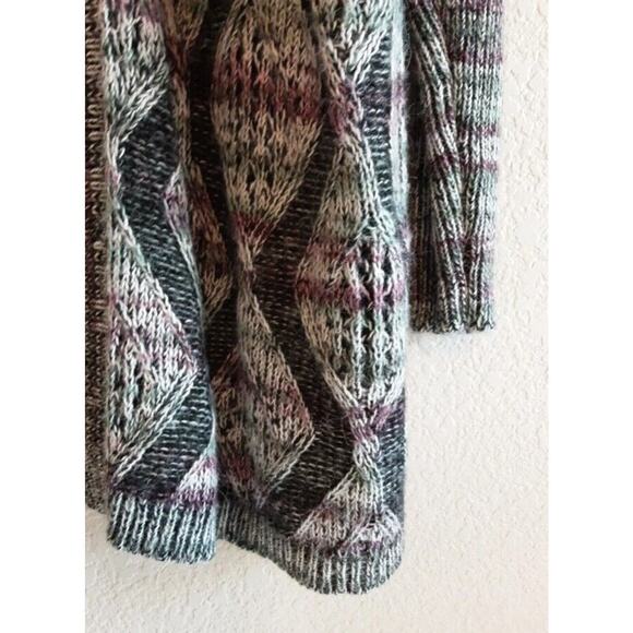 Soft Surroundings Pendley Cable Knit Sweater Wool Blend Midi Open Cardigan PL-XL - Picture 5 of 7